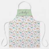 Cute Hand Drawn Mountain Scene Pattern Schort (Voorkant)