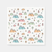 Cute Hand Drawn Mountain Scene Pattern Servet (Voorkant)