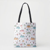 Cute Hand Drawn Mountain Scene Pattern Tote Bag (Voorkant)