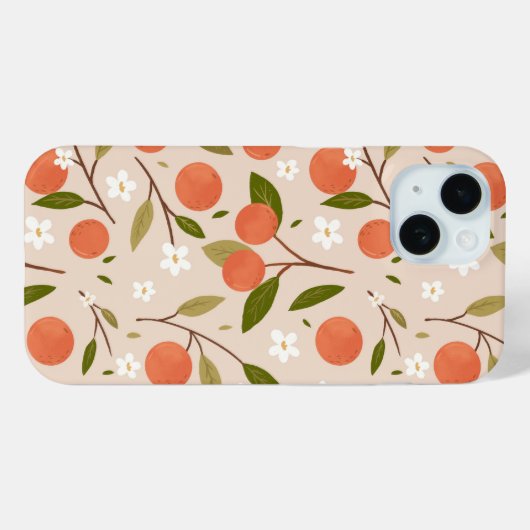Cute Hand-drawn Orange Blossom Seamless Pattern Case-Mate iPhone Case (Achterkant (horizontaal))