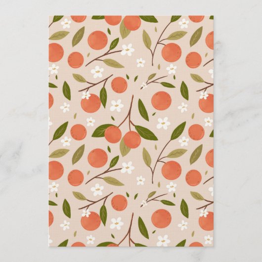 Cute Hand-drawn Orange Blossom Seamless Pattern Kaart (Voorkant)
