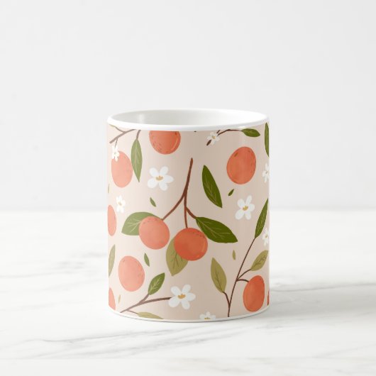Cute Hand-drawn Orange Blossom Seamless Pattern Koffiemok (Center)