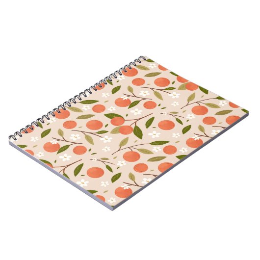 Cute Hand-drawn Orange Blossom Seamless Pattern Notitieboek (Linkerzijde)