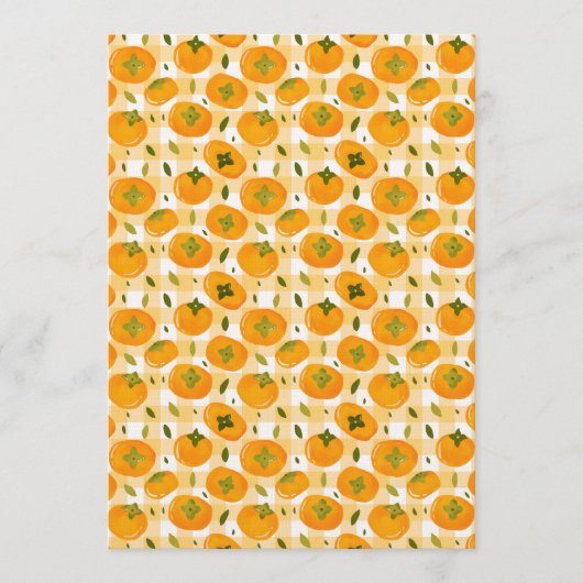 Cute Hand-Drawn Persimmons Seamless Pattern Kaart (Voorkant)