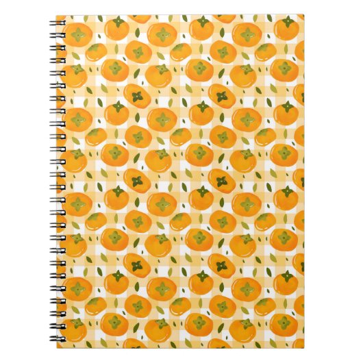 Cute Hand-Drawn Persimmons Seamless Pattern Notitieboek (Voorkant)