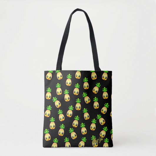 Cute Hand Drawn Pineapple Pattern Canvas tas (Voorkant)