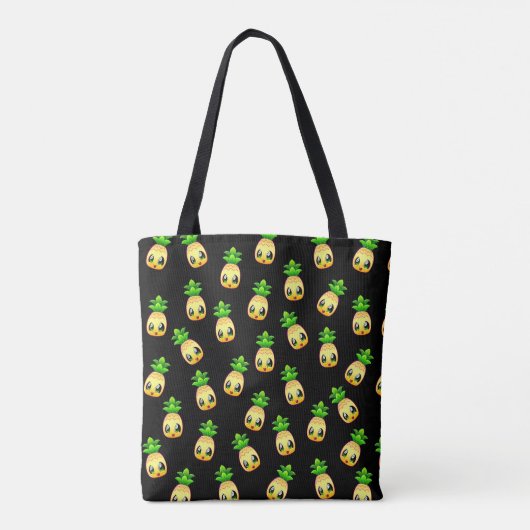 Cute Hand Drawn Pineapple Pattern Canvas tas (Achterkant)