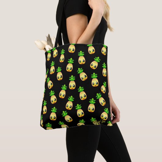 Cute Hand Drawn Pineapple Pattern Canvas tas (Dichtbij)