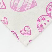 Cute Hand Drawn Pink Heart Valentijnsdag Pattern Fleece Deken (Hoek)