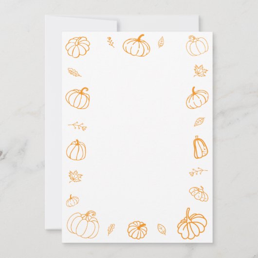 Cute Hand Drawn Pumpkin Carving Party Halloween Kaart (Achterkant)