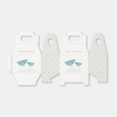 Cute Hand Drawn Rainbow Blue Birdy Baby shower Bedankdoosjes (Uitgevouwen)