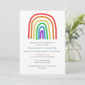 Cute Hand Drawn Rainbow High School Afstuderen Kaart (Staand voorkant)
