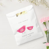 Cute Hand Drawn Rainbow Pink Birdy Baby shower Bedankzakje (Gezegeld)