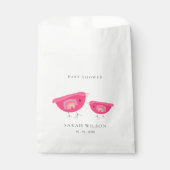 Cute Hand Drawn Rainbow Pink Birdy Baby shower Bedankzakje (Voorkant)