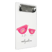 Cute Hand Drawn Rainbow Pink Birdy Moeder Baby Mini Klembord (Schuin)