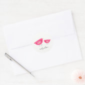 Cute Hand Drawn Rainbow Pink Birdy Moeder Baby Ronde Sticker (Envelop)