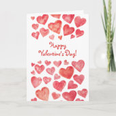 Cute Hand Drawn Red Hearts Happy Valentine Day Feestdagen Kaart (Voorkant)