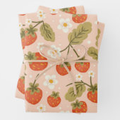 Cute Hand-drawn Red Strawberry Seamless Pattern Inpakpapier Vel (In situ)