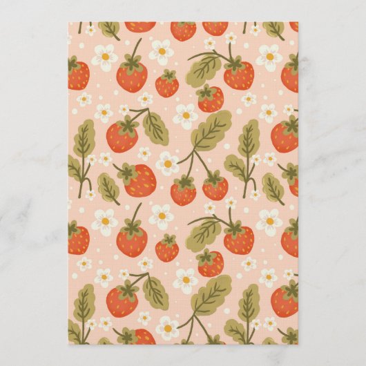 Cute Hand-drawn Red Strawberry Seamless Pattern Kaart (Voorkant)