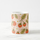 Cute Hand-drawn Red Strawberry Seamless Pattern Koffiemok (Center)