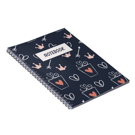 Cute Hand Drawn Shapes Pattern Notitieboek (Rechterzijde)