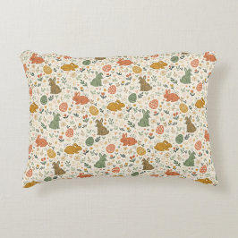 Cute Hand Drawn Spring Bunnies Accent Pillow Kussen