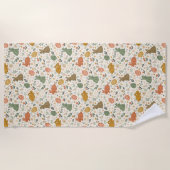 Cute Hand Drawn Spring Bunnies Beach Towel Strandlaken (Voorkant)