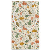 Cute Hand Drawn Spring Bunnies Gift Bag Klein Cadeauzakje (Achterkant)