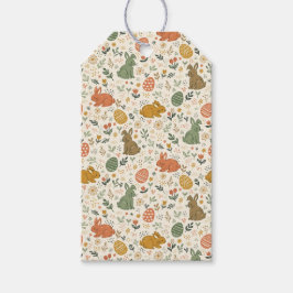 Cute Hand Drawn Spring Bunnies Gift Tag Cadeaulabel
