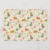 Cute Hand Drawn Spring Bunnies Invitation Kaart (Voorkant)