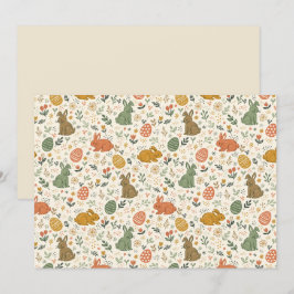 Cute Hand Drawn Spring Bunnies Invitation Kaart