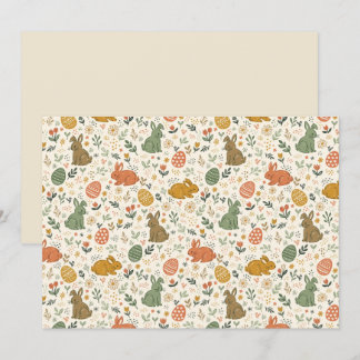 Cute Hand Drawn Spring Bunnies Invitation Kaart