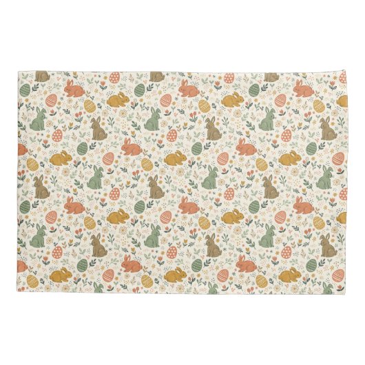 Cute Hand Drawn Spring Bunnies Pillowcase Kussensloop (Achterkant)
