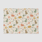 Cute Hand Drawn Spring Bunnies Tissue Paper Tissuepapier (Voorkant)