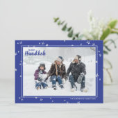 Cute Hand Drawn Stars Happy Hanukkah Family Holida Feestdagenkaart (Staand voorkant)