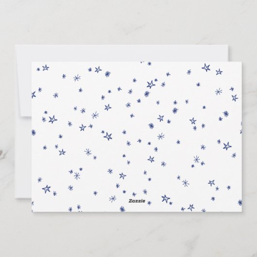 Cute Hand Drawn Stars Happy Hanukkah Family Holida Feestdagenkaart (Achterkant)