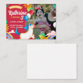 Cute Hand Drawn Unicorn Birthday Informatiekaartje (Voorkant / Achterkant)