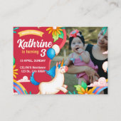 Cute Hand Drawn Unicorn Birthday Informatiekaartje (Voorkant)