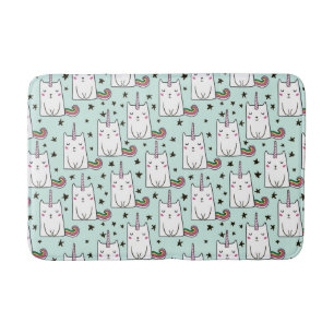 Cute Hand Drawn Unicorn Cat Pattern Badmat