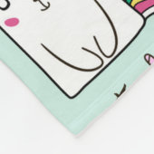 Cute Hand Drawn Unicorn Cat Pattern Fleece Deken (Hoek)