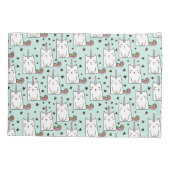 Cute Hand Drawn Unicorn Cat Pattern Kussensloop (Achterkant-Links)