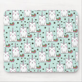 Cute Hand Drawn Unicorn Cat Pattern Muismat (Voorkant)