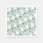 Cute Hand Drawn Unicorn Cat Pattern Servet (Voorkant)