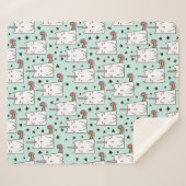 Cute Hand Drawn Unicorn Cat Pattern Sherpa Deken (Voorkant (horizontaal))