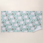 Cute Hand Drawn Unicorn Cat Pattern Strandlaken (Voorkant)