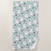 Cute Hand Drawn Unicorn Cat Pattern Strandlaken (Voorkant)