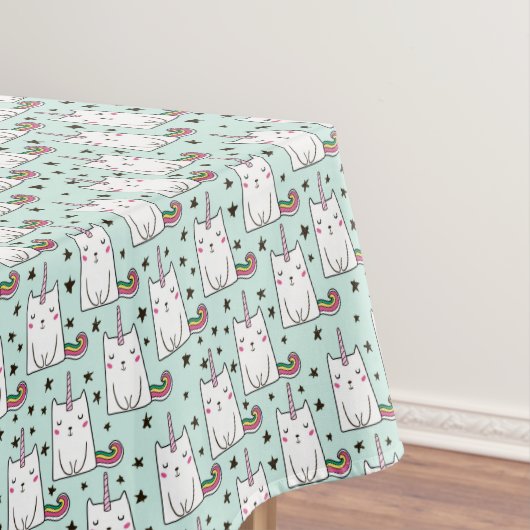 Cute Hand Drawn Unicorn Cat Pattern Tafelkleed (Voorbeeld)