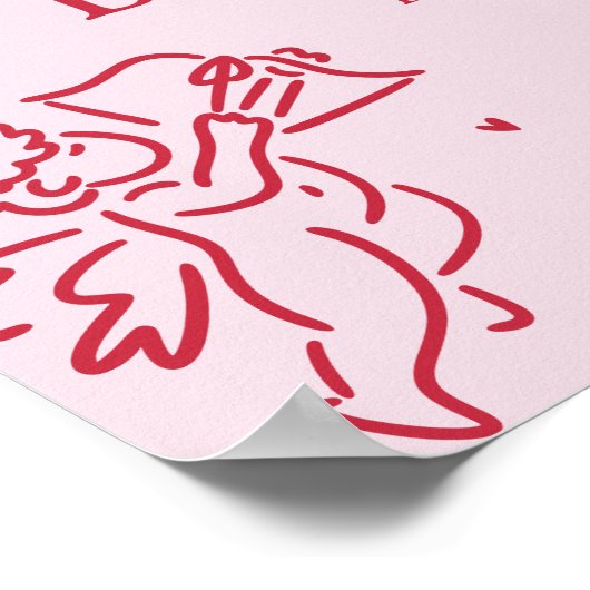 Cute Hand Drawn Valentine Baby Shower Welcome Sign Poster (Hoek)