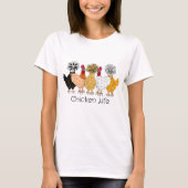 Cute Hand-getrokken achtertuin kippen | Levensduur T-shirt (Voorkant)