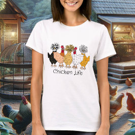 Cute Hand-getrokken achtertuin kippen | Levensduur T-shirt